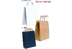 Art. EGO056 Shoppers in carta Kraft F.to 32+16x45 manico a piattina, imballo 250 pz.