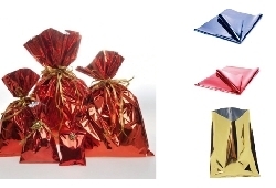 Art. FS52500IT,  Buste metallizzate per regali conf. 50pz, tinta unica, lucida.