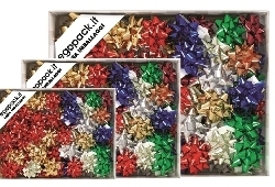 Art. FS618VIC, Coccardine stelle a nastro per confezioni regalo.