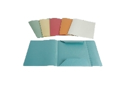 Confezione 50 pz Cartella azzurra in cartoncino con alette senza elastico