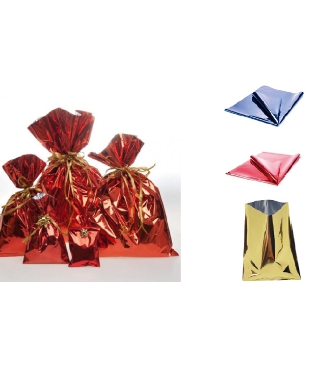 Art. FS52500IT,  Buste metallizzate per regali conf. 50pz, tinta unica, lucida.